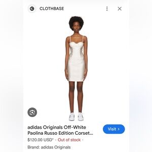 adidas Cream Corset Mini Dress New
